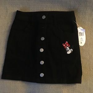 NWT Minnie Mouse Black Denim Skirt